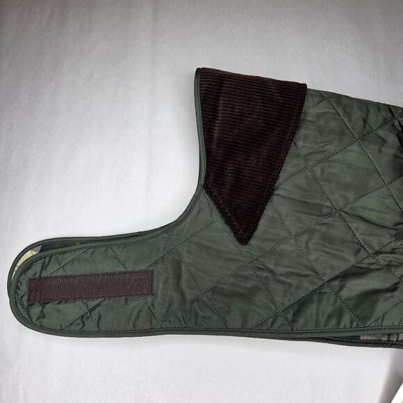 Barbour Quilted Olive Tartan Dog Coat Large - Picture 2 of 5